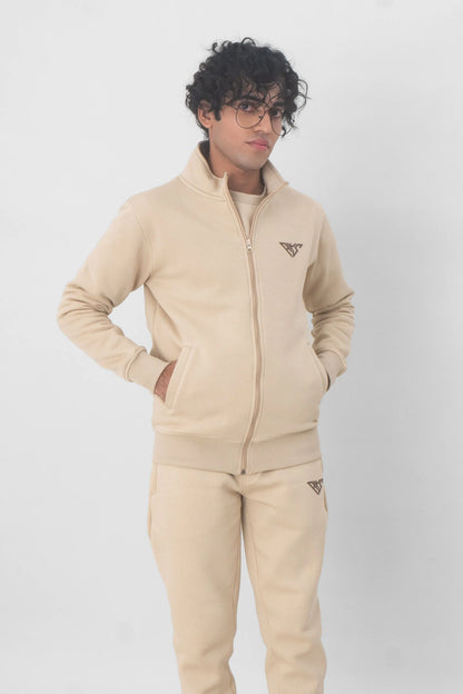 Beige Fleece Track Suit